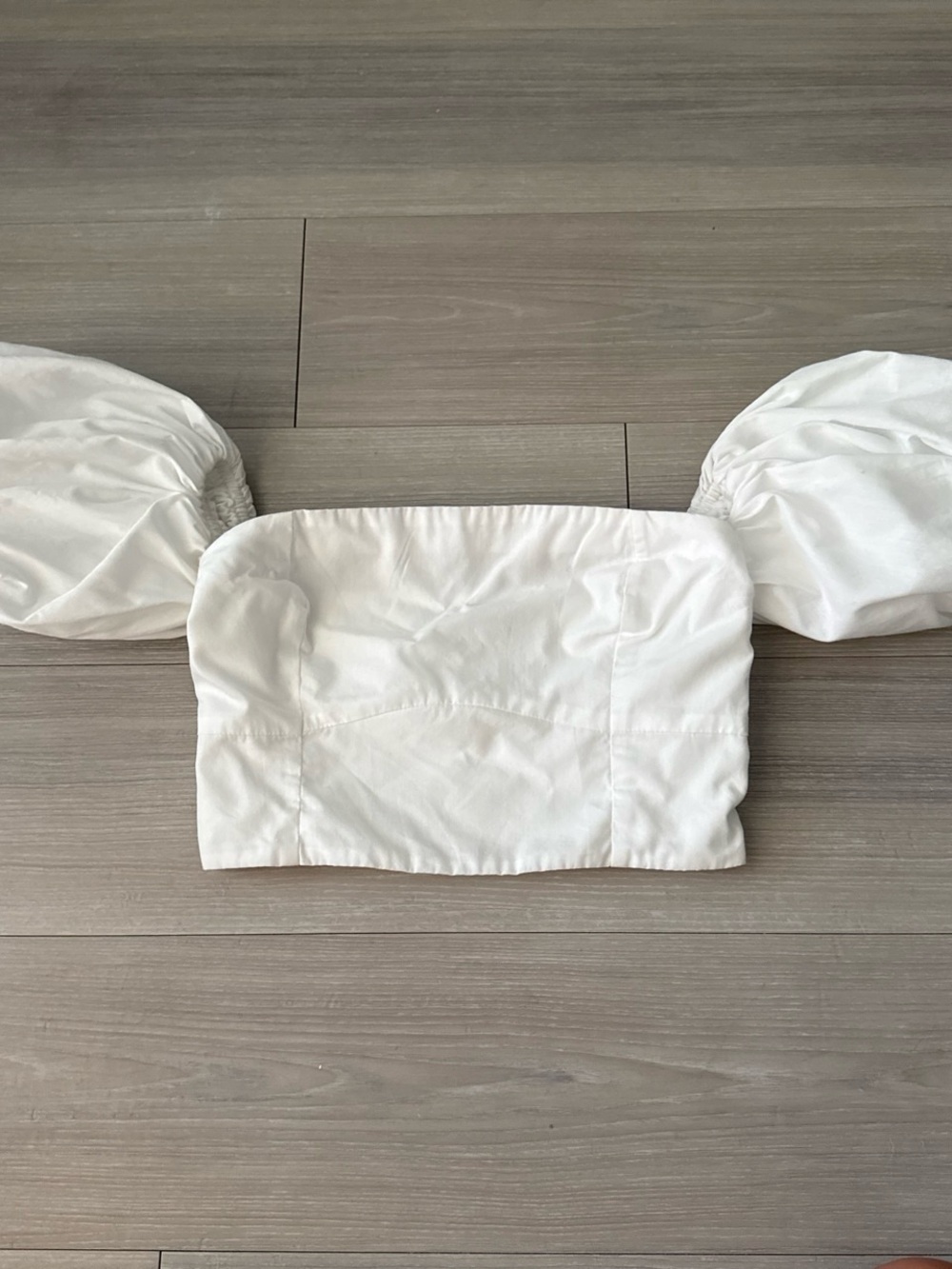 Abercrombie & Fitch White Smocked Crop Top